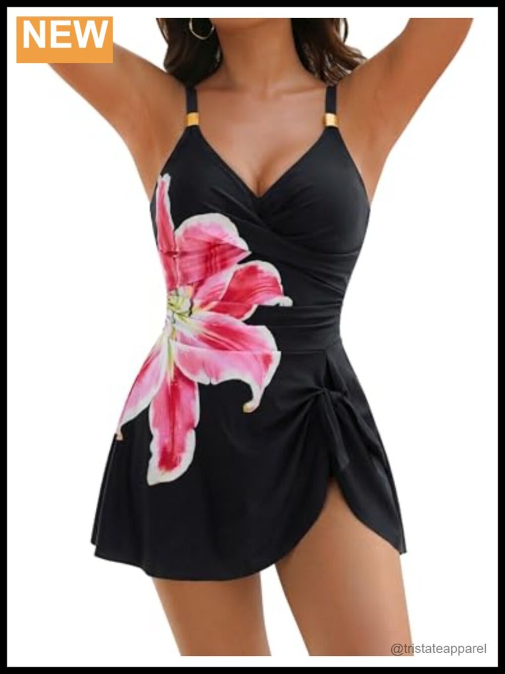 Blooming Jelly One Piece Swimsuit Tummy Control Long Torso Slimming V-Neck
